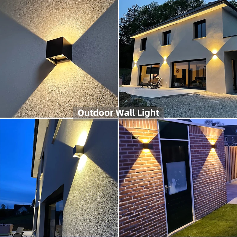 Imagem -06 - Alumínio Led Outdoor Wall Light Waterproof Porch Jardim Iluminação Lâmpada de Parede Interior Decoração Quarto Sala Corredor Escadas Lâmpada 6w 12w