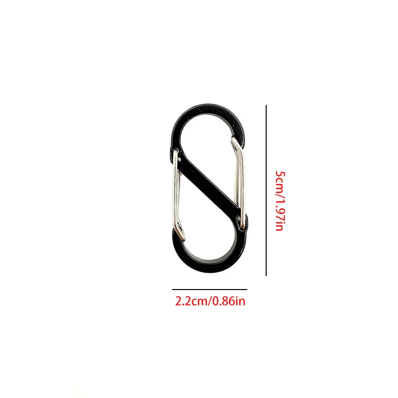 6/12 Pack S-Shaped Hook Set for Bags, Double-Sided Aluminum Alloy Figure-Eight Buckle Bag Hook Accessories, Outdoor Multifunctional Backpack Hook, Suitable for Outdoor Camping, Hiking, Mountaineering, Water Bottle and Key Hanger