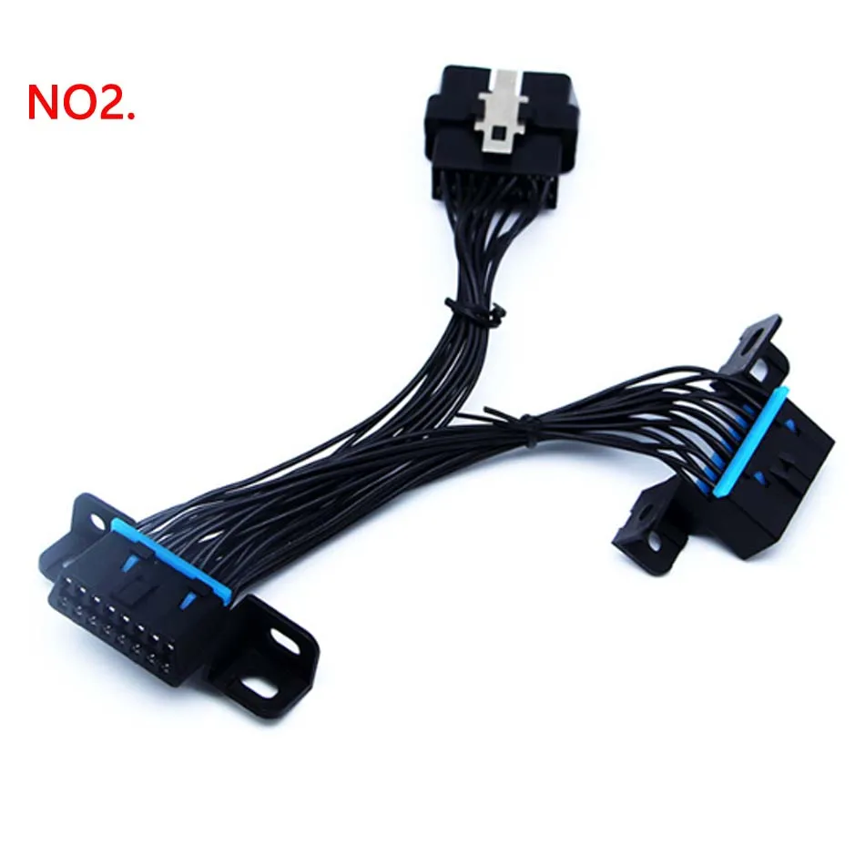 OBD2 16PIN Male to Two Female Extension Cable for  Audi/Buick/Cruze/Cadillac/Toyota Car diagnostic Harness OBD Plug Connector