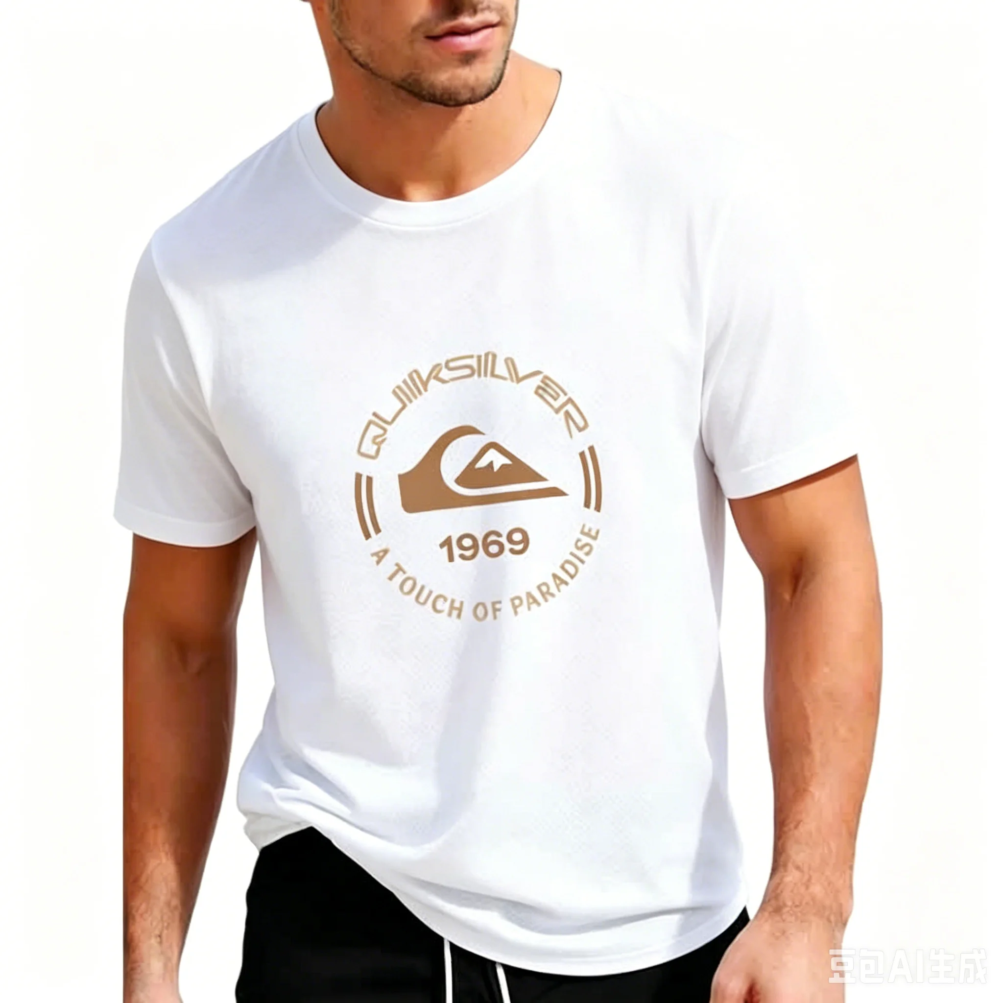 Nueva camiseta de moda para hombre con estampado de logotipo Quiksilver 1969, ropa informal ligera y transpirable de verano para hombre, ropa de manga corta para hombre