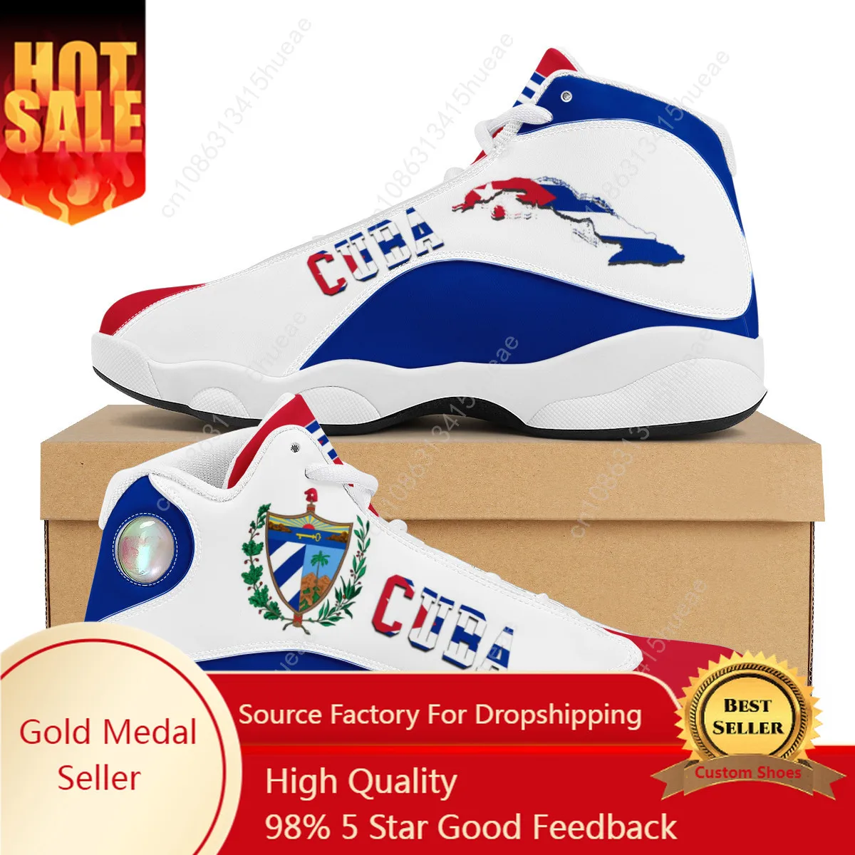 

CUBA Flag Print Cool Men Basketball Sneakers Custom POD Tennis Shoes for Male Teens Personalized Gift Running Shoes Dropshipping