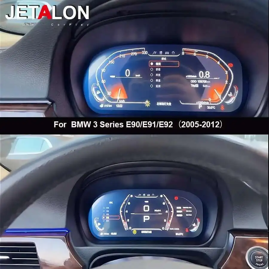 Upgrade Dashboard For BMW 3 Series E90 E91 E92 2005-2012 Car Cockpit Display Auto Instrument Cluster Upgrade Carplay Tachometer