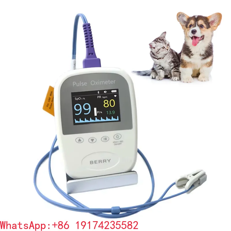 High-precision 6-in-1 Multifunctional Veterinary Pulse Oximeter, a Portable APP-Connected Pet Monitor for Veterinary Use Only