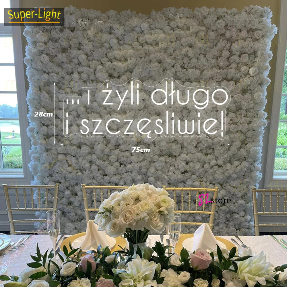 Custom LED Neon Sign 75x28cm and lived happily ever Light Sign for Party Events Decoration Light Up Personalization Neon Sign