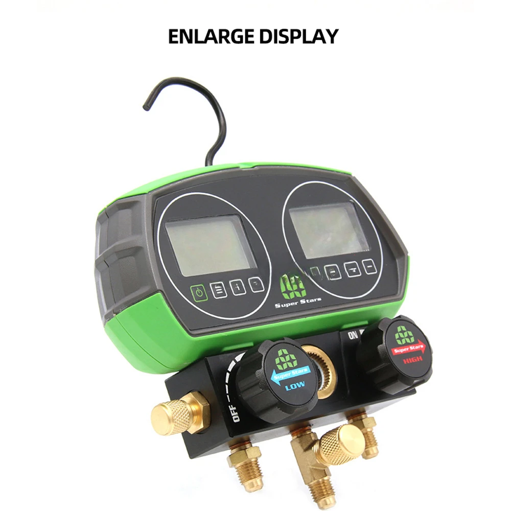 Air Conditioning Refrigerant Pressure Gauge Electronic Fluorine Meter R12 R22 R134a R404a 410a Fluorine Filling Tool ST-B168D