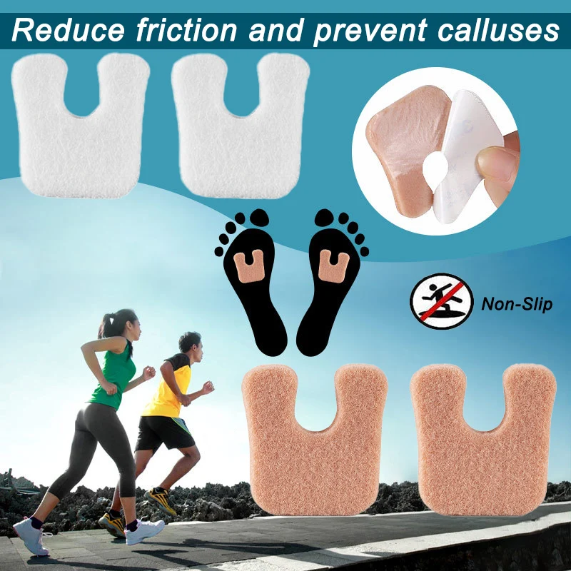 Pexmen 4/10Pcs U-Shaped Felt Callus Pads Self-Stick Cushions Protect Calluses from Rubbing on Shoes Adhesive Pads