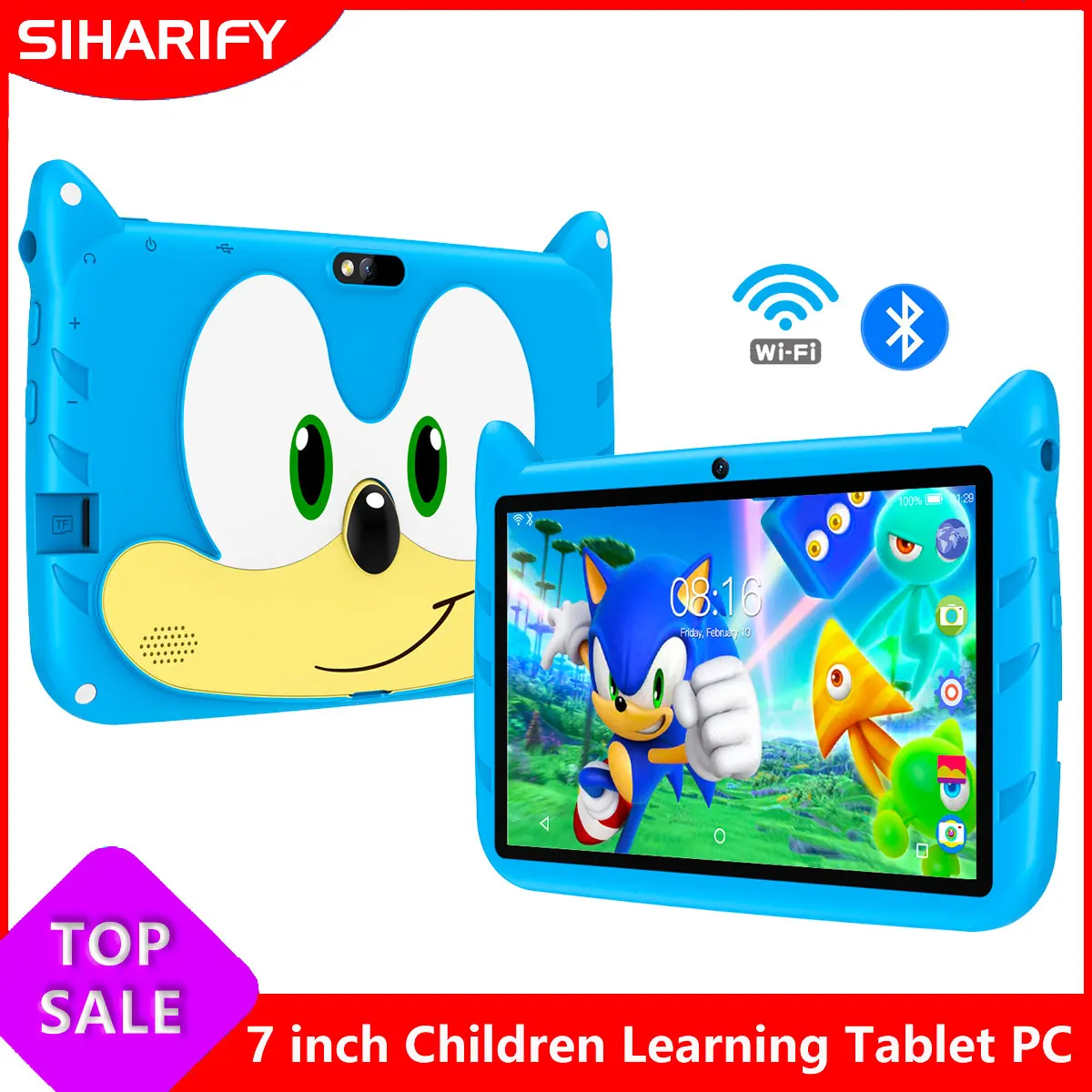 

7 Inch Kids Tablet Android PC Tablets For Children Study Education Bluetooth WiFi Type C With Cute Protective Case Kid Gift Tab