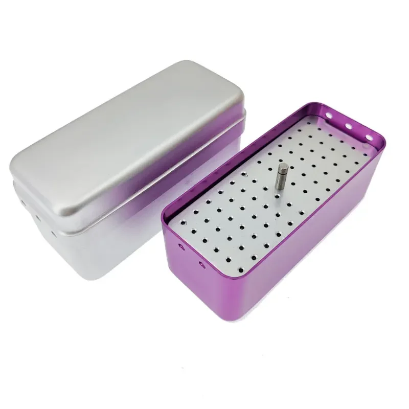 Caja de desinfección Dental de aluminio, esterilizador de Autoclave, soporte de archivos con agujeros para soporte de limpieza de dentista, Autoclave, 1 Uds.