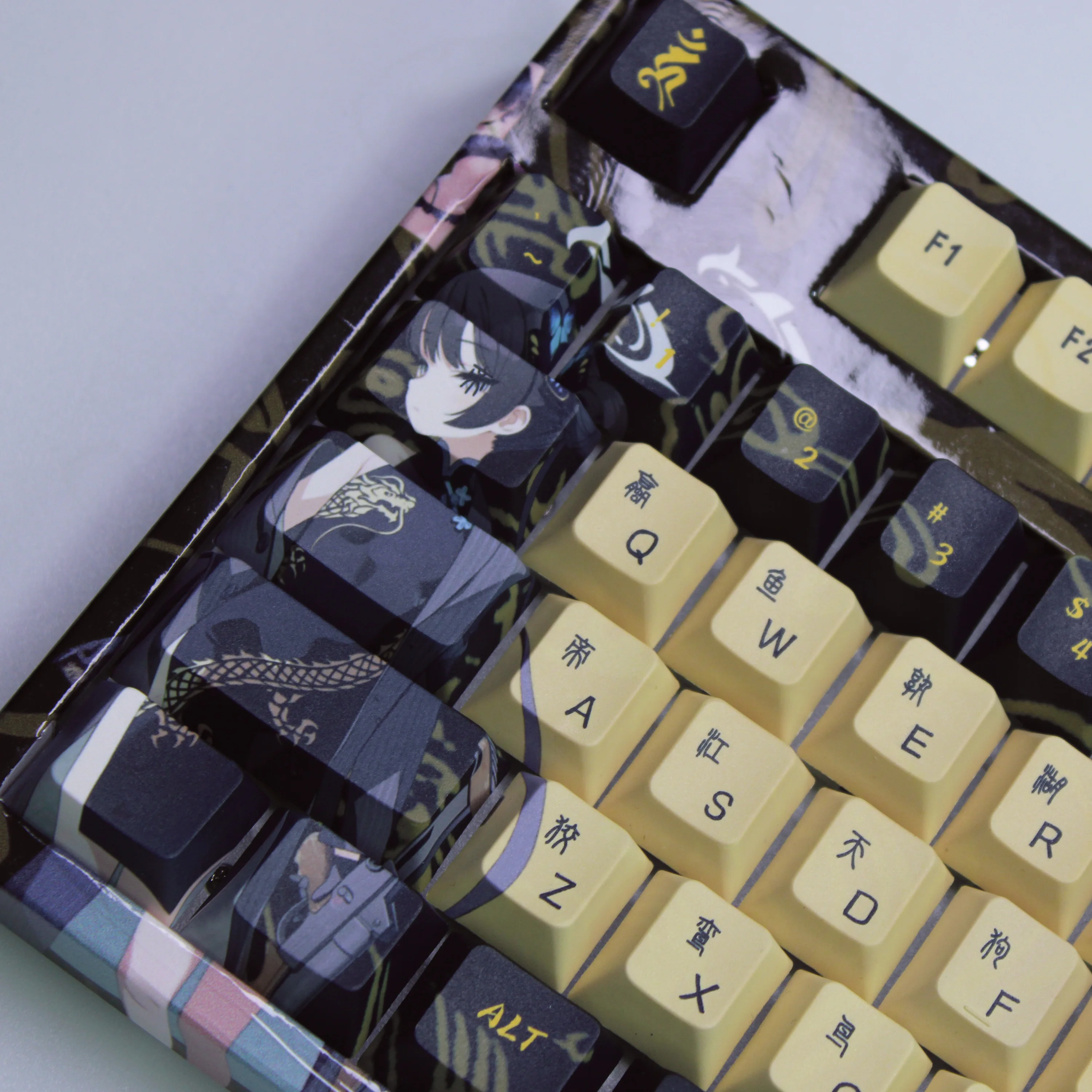 

120 Keys ‌Blue Archive Kisaki Keycaps PBT Dye-Sub Backlit Keycaps Anime Gaming Key Caps for ANSI Made68 Mad68 Wooting 60