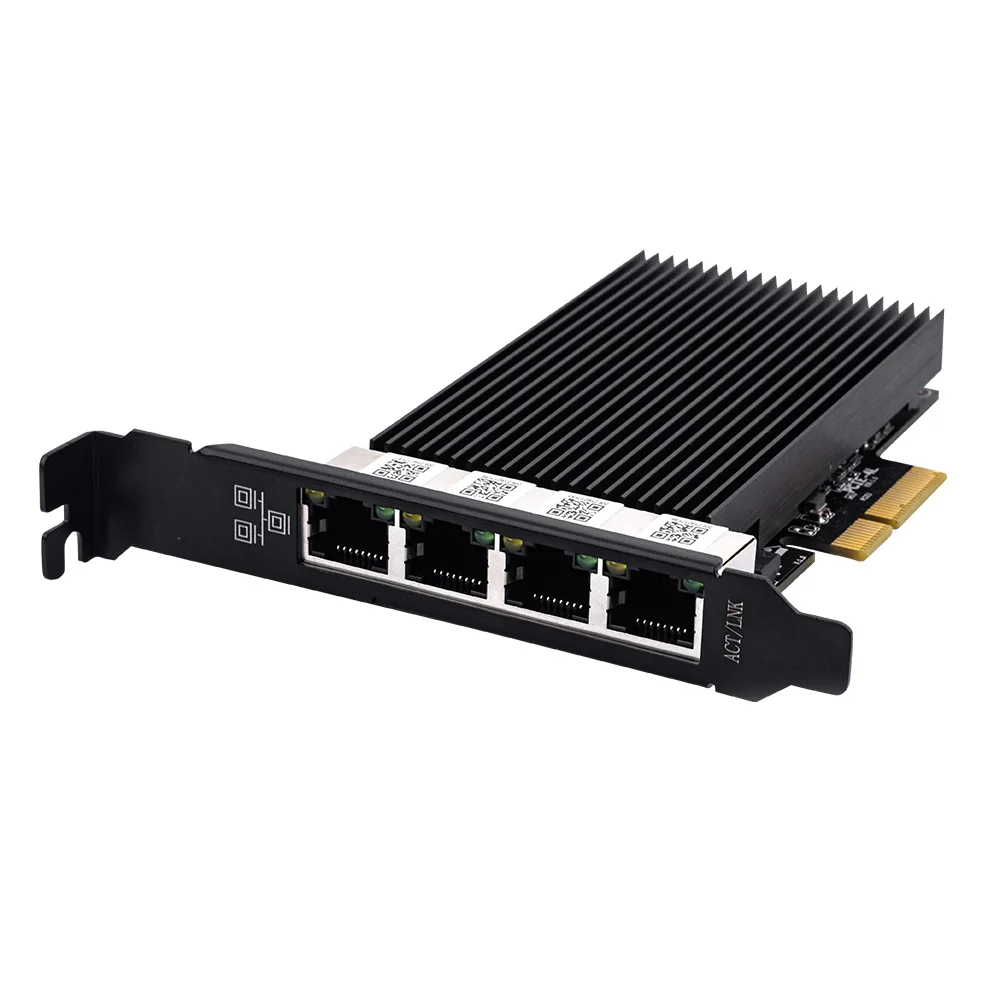 Karta sieciowa fenvi 2,5 Gb/s PCIe dla Intel I226 10/100/1000/2500 Mb/s RJ45 4-portowy adapter LAN dla komputera stacjonarnego Windows 10/11 — zdjęcie 2