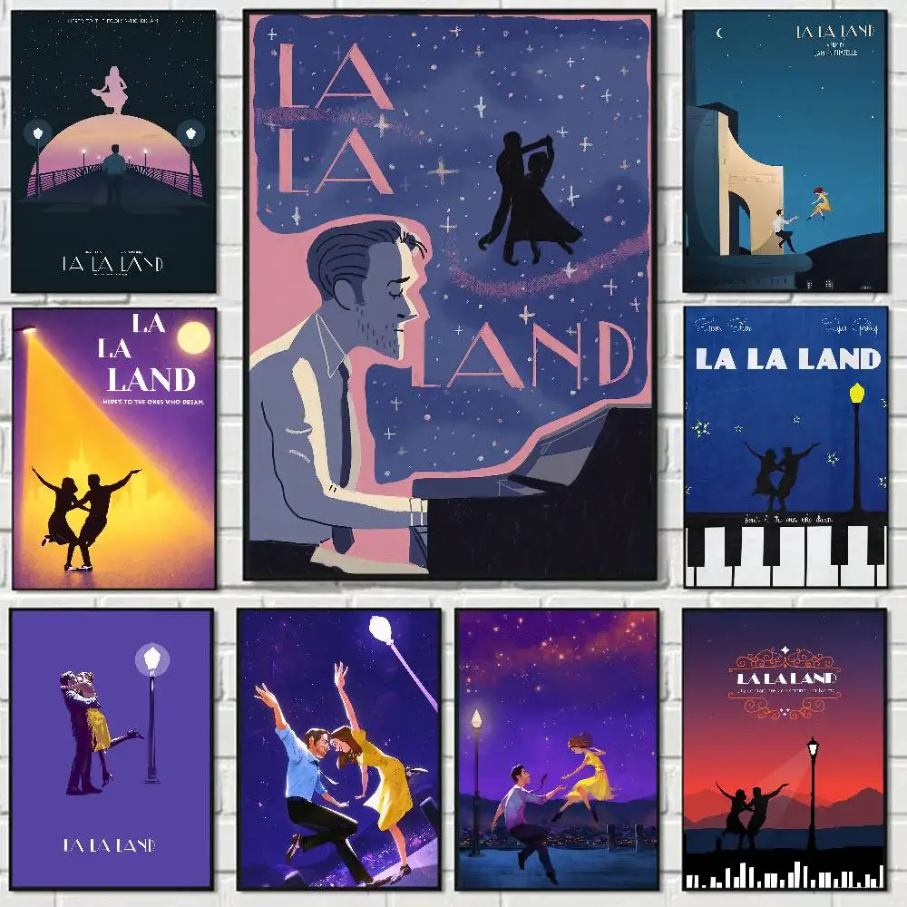 Movie La La Land Anime Poster Wall Art For Home Bar Cafe Movie Theater Decor DIY Vintage Print For Un