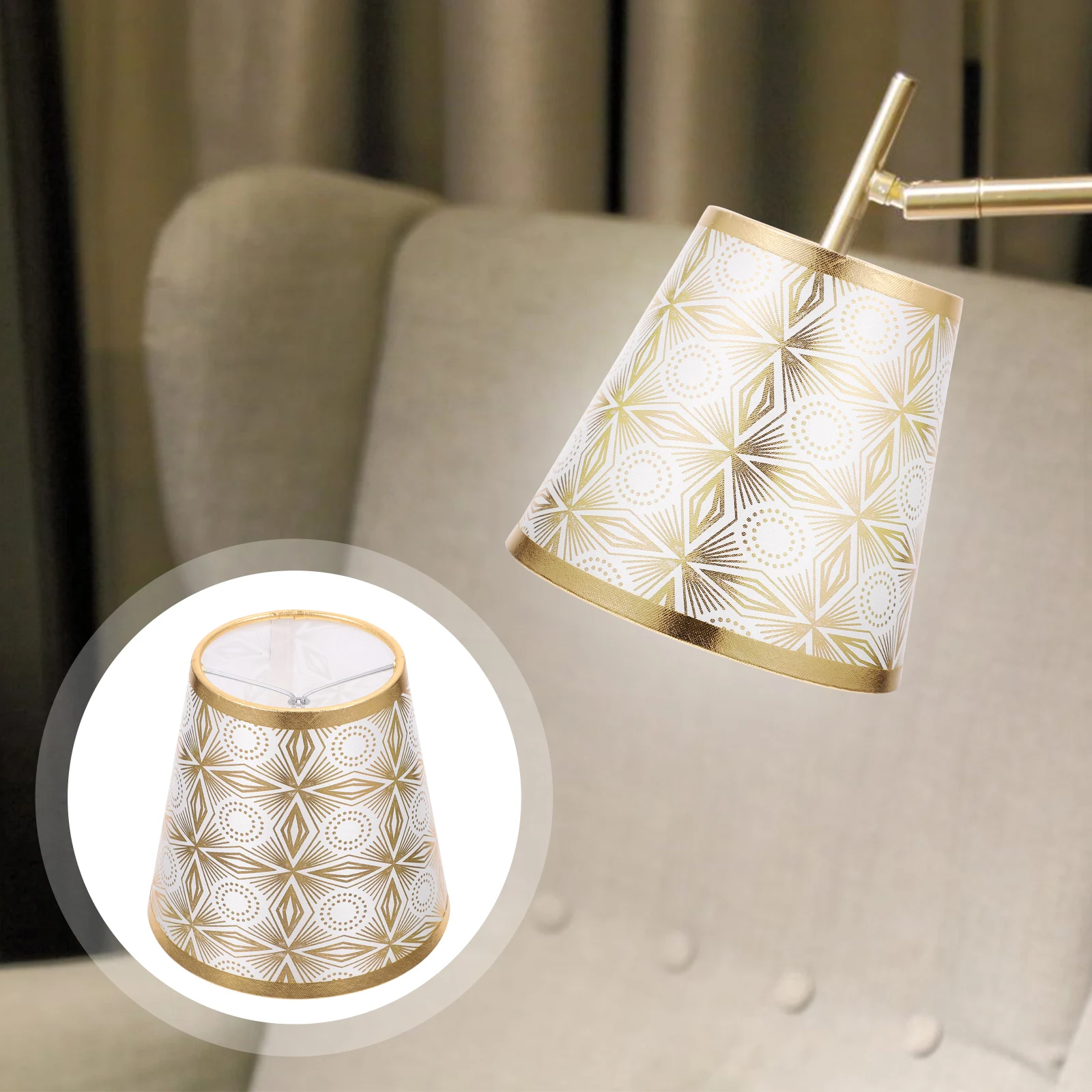 

1pc Fabric Lampshades Cloth Light Covers Simple Golden Household Decor for Ceiling Floor Wall Lamps Vintage Dustproof