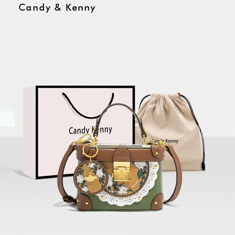 Candy&Kenny Box Bag Women'S Birthday Gift 2025 New Retro Handbag Single Shoulder Slant Cross Bag Birthday Gift Gifts
