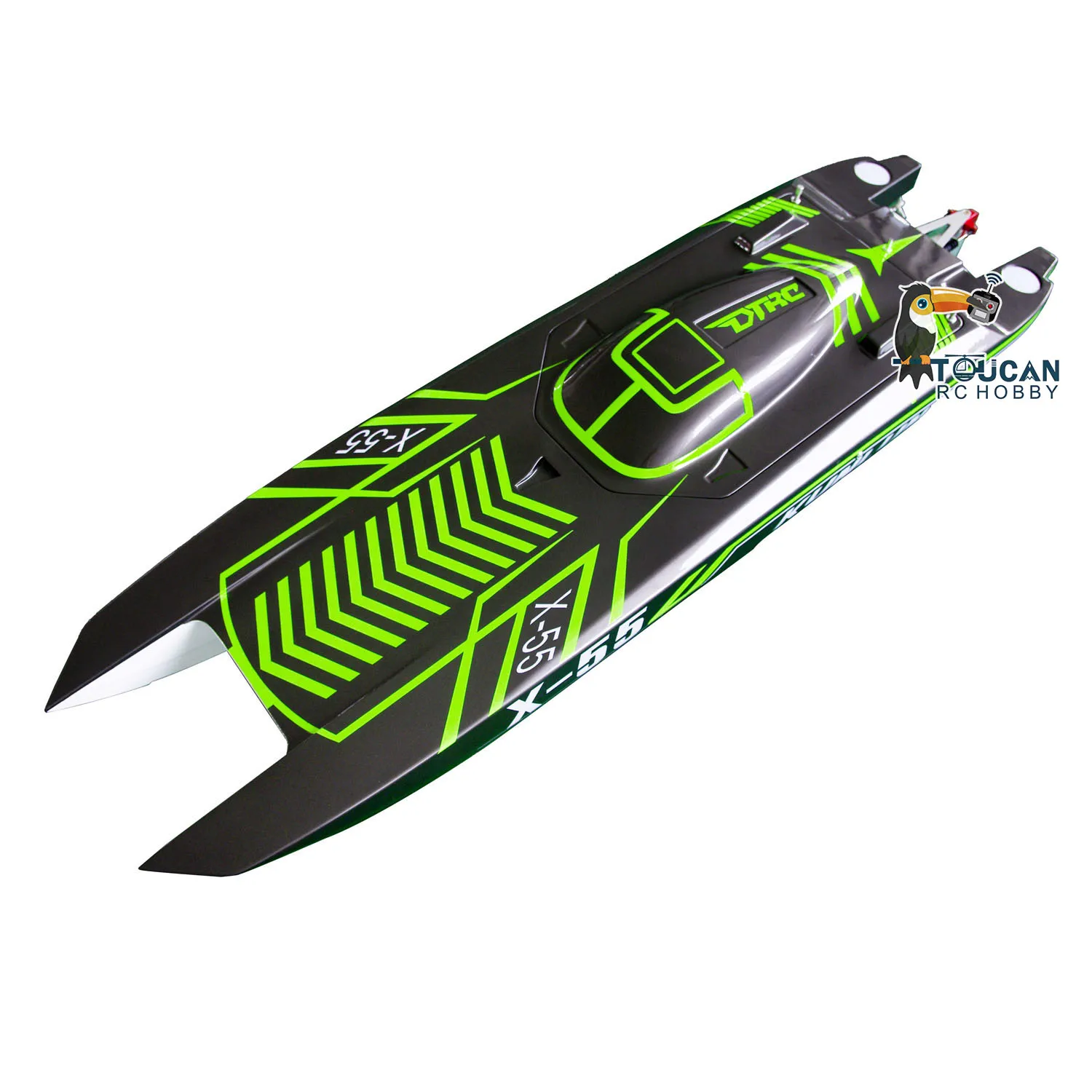 

New Arrival Remote Control High-speed Racing Boats 130km/h DTRC X55 Waterproof Toucan RC Hobby RC Boat Model TH22973