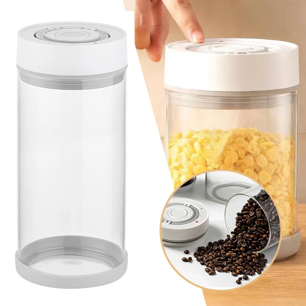 Kitchen Moisture-proof Glass Coffee Bean Jar Automatic Intelligent Vacuum Storage Sealed Jar Food Fruit Cereals Tea Container