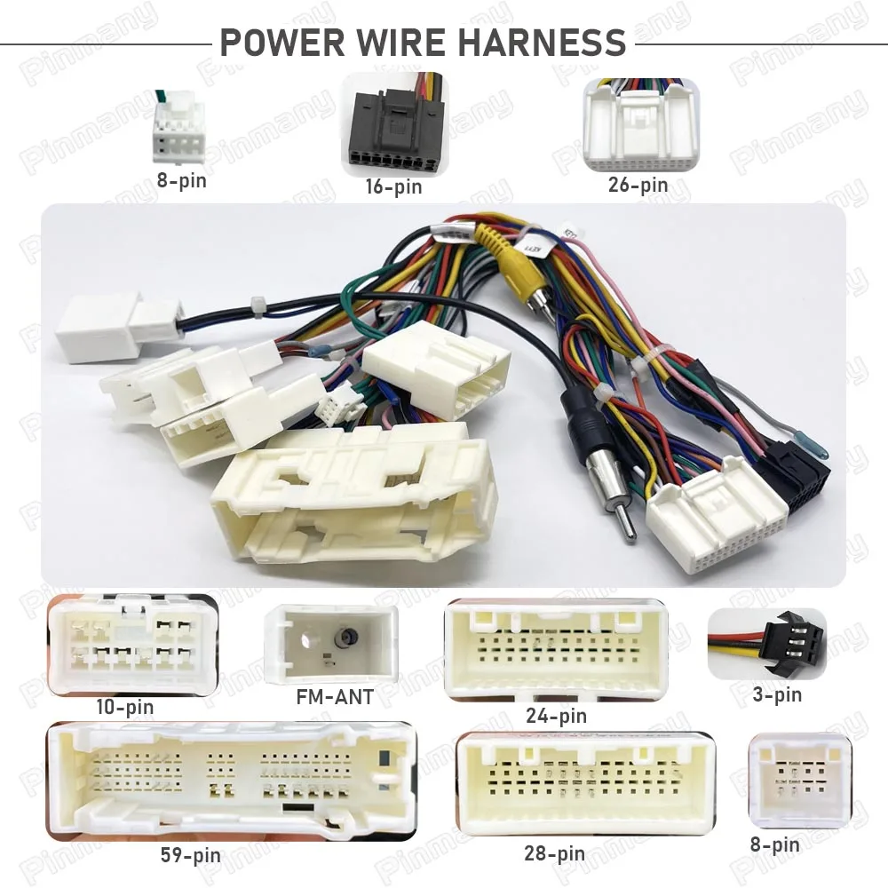 Pinmany Car Radio Cable Connector LSC15 Power Wiring Harness Adapter CAN Bus MOST Decoder for Toyota Alphard Lexus IS250 IS300