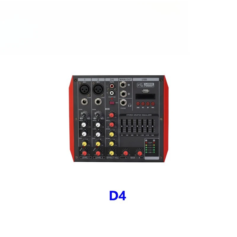 Mini Bluetooth Audio Mixer with Phantom Power 4-12 Channels Portable Pure Mixing Console Small Stage Conference Household KTV