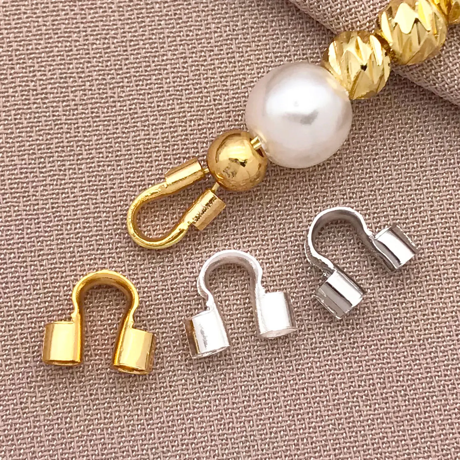 Mix 20pcs 18K Copper Plated Real Golden Thick Silvery U-Shaped Horseshoe Closure Buckle, DIY Bracelet Jewelry Making Accessories image 2