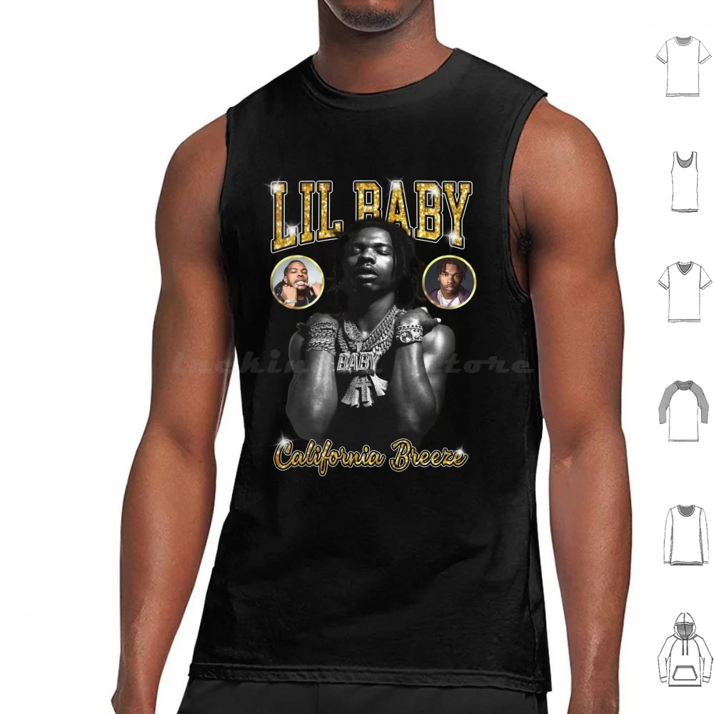 Lil Baby Bootleg Tank Tops Vest Sleeveless Lil Baby Cover Album Lil Gunna Baby Rapper Rap Dababy Cry Baby Da Baby Drip All