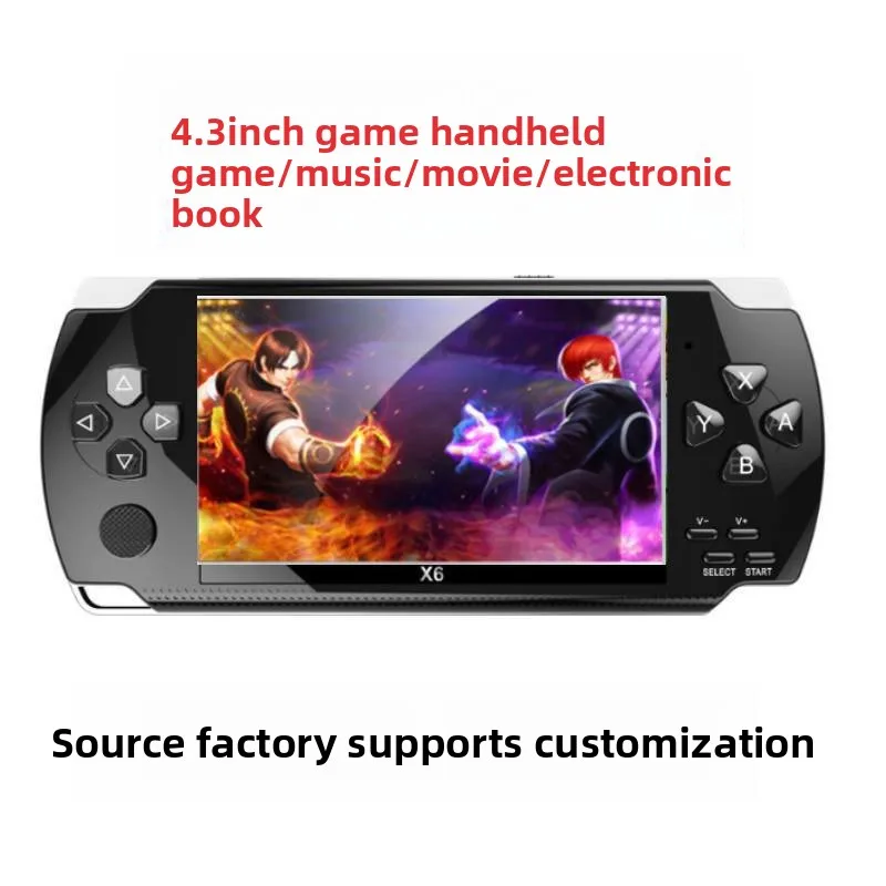 Модернизированная консоль X6 PSP, 4,3-дюймовый цветной экран, 128-битный эмулятор GBA, память 8 ГБ, USB-порт, ролевые игры