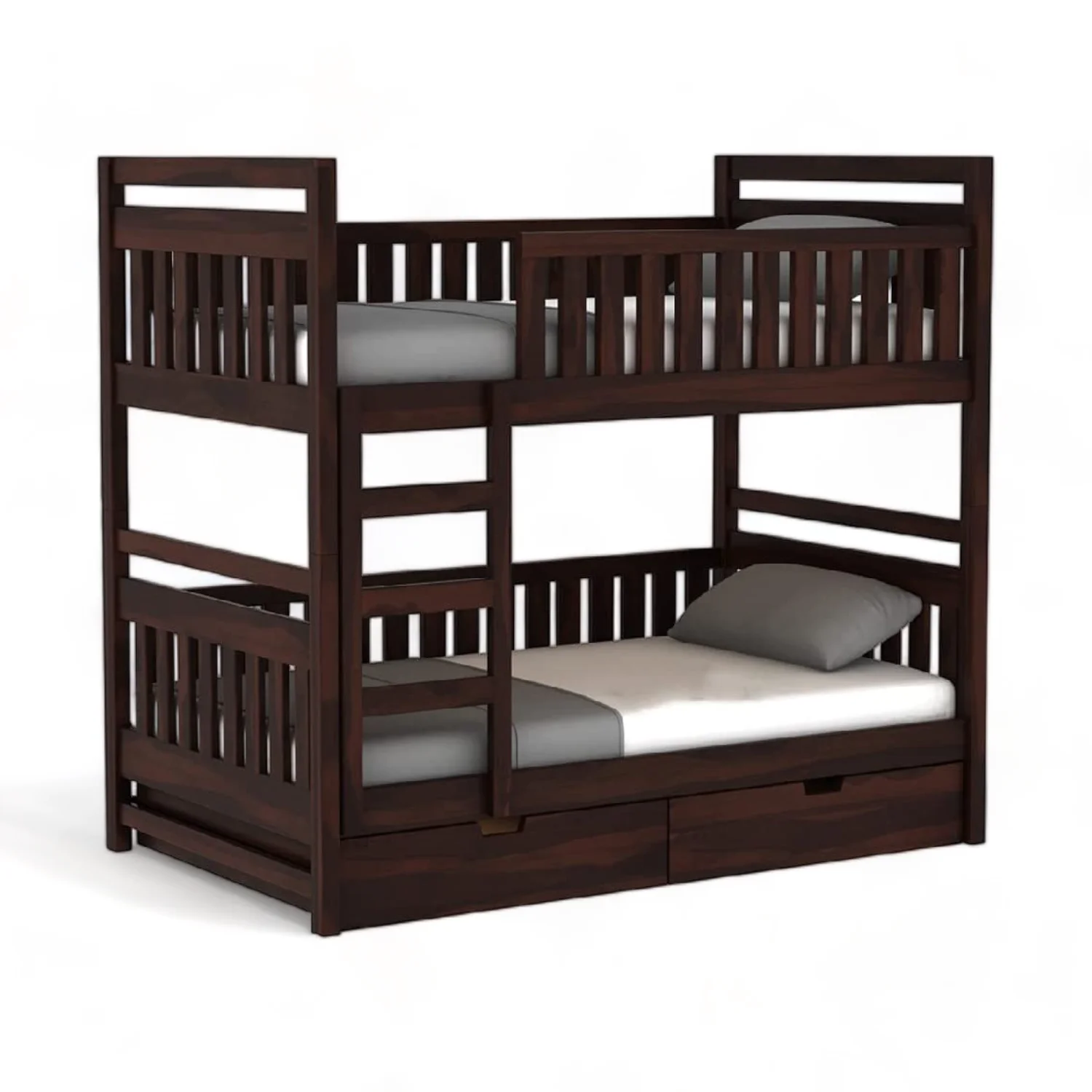 Bedroom Home Furniture Well Dried Solid Wood Twin Over Bed Wooden Bed for Kids Children Wood Bunk Bed Kids with 2 Drawer