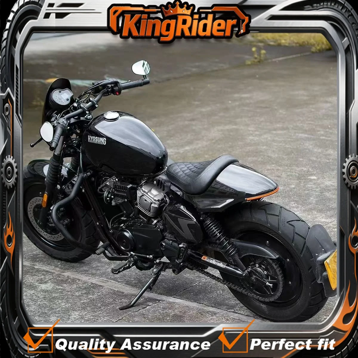 

For HYOSUNG GV300S light motorcycle modification seat, sporty style, straight-up short tailband single seat cushion.