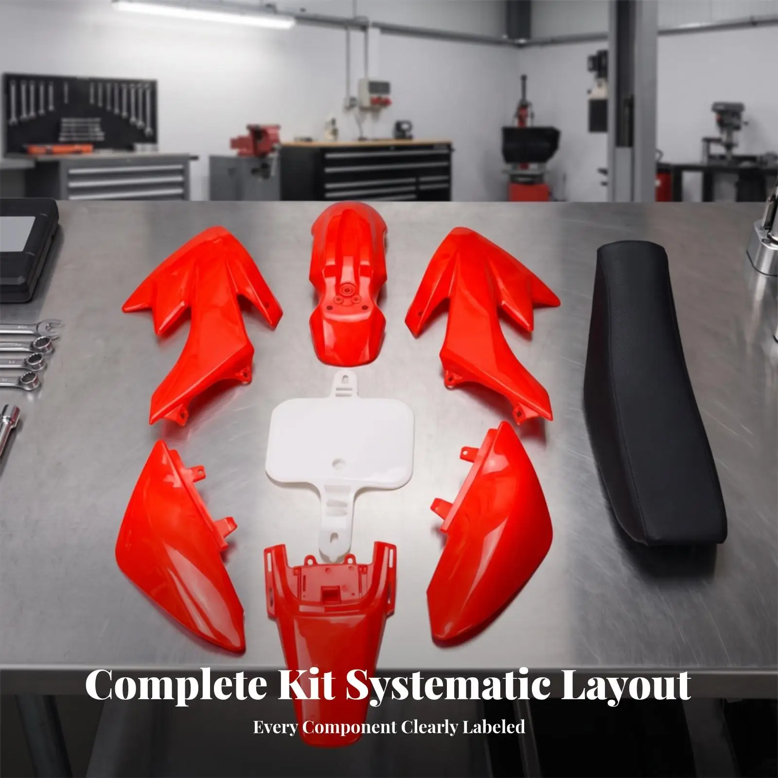 Motorcycle Seat Cover with Fairing Kit for CRF50 50cc Mini Bike Makeover - view 4