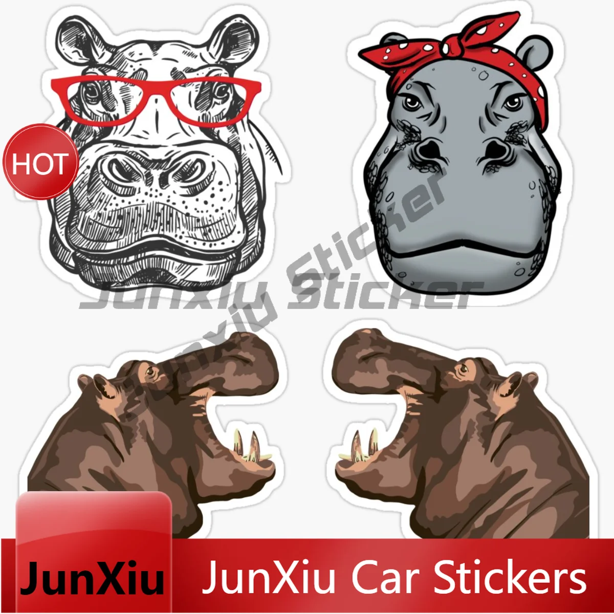 

Hippopotamus RIVER KING Car Stickers Bike Motorcycle Laptop Truck Camper Wall Bicycle Waterproof PVC Decal Accessories