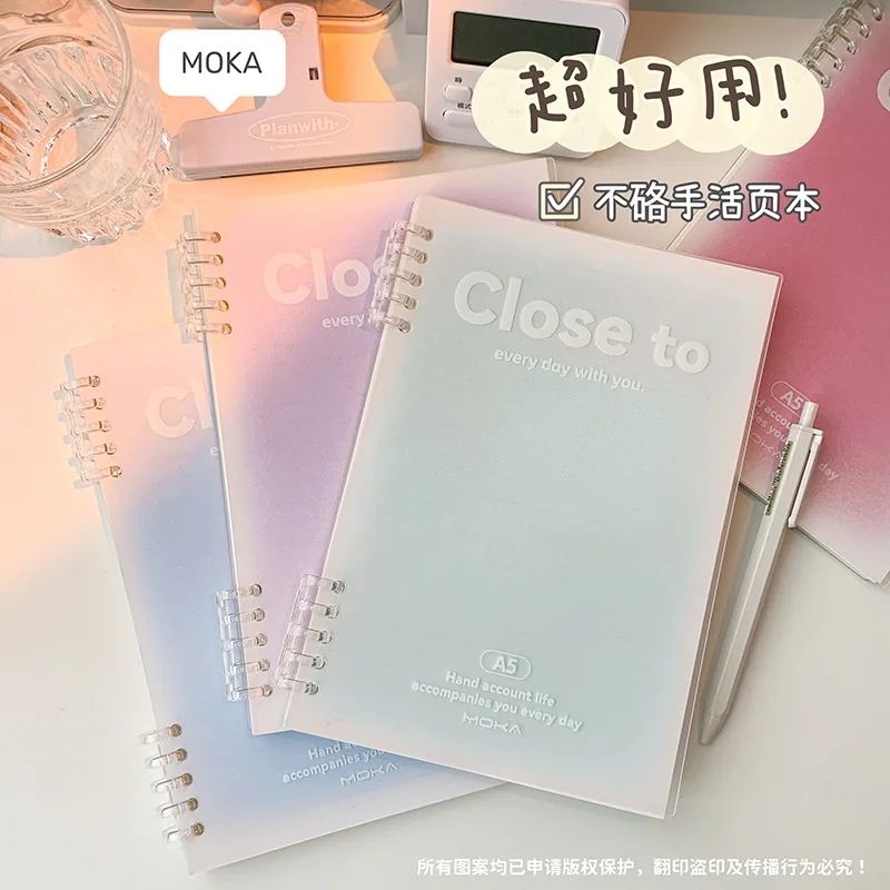 A5 B5 10 Hole Transparent PP Loose Leaf Binder Circle Calendar Ring Book Cover Diary Weekly Organizer Back To School