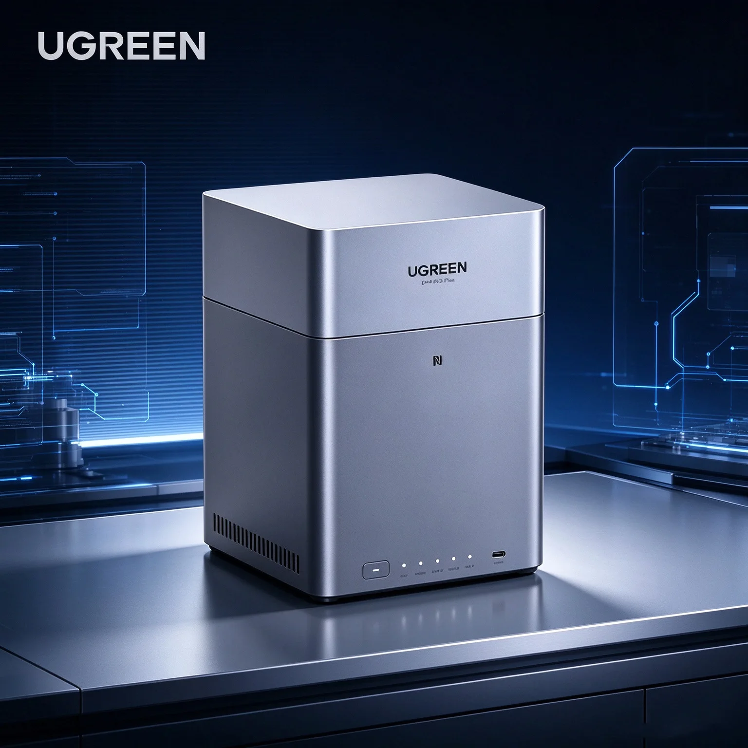UGREEN NAS DH4300 Plus 4-Bay Diskless 8GB LPDDR4X 4K HDMI for Beginners, Home Users & Remote Workers