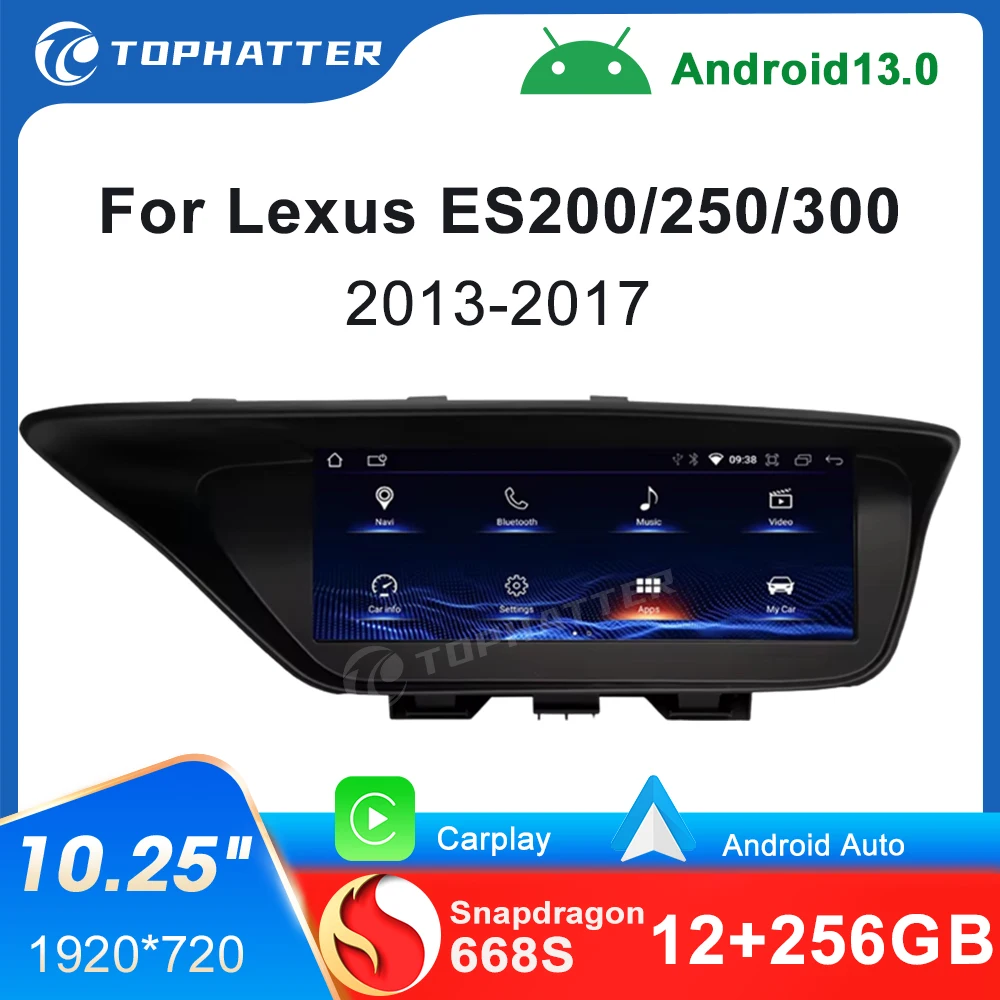 

Android 13 For Lexus ES ES200 ES250 ES300 2013-2017 Car Multimedia Player CarPlay Screen GPS Radio Auto Video Navigation DSP