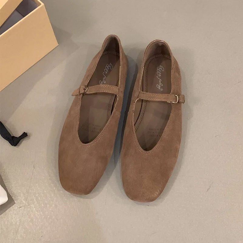 Neue Frühlingsmode: Damen-Flats mit Schnallenriemen, Sommerliche Casual-Schuhe, Flache Damenschuhe, Weiche Mary Janes für Damen – Detail 4