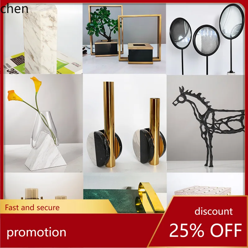 

HT Modern Ornament Entrance Living Room Decoration Bookshelf Abstract Metal Chinese Style Hollow Horse Head Display