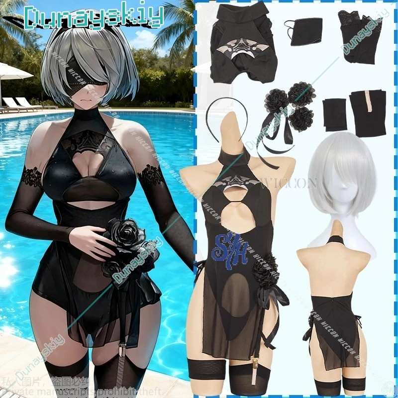 

GODDESS OF VICTORY: NIKKE B Cosplay Anime Game Costume Black Sexy Hollowed Out Bikini Summer Swimmingwear Halloween