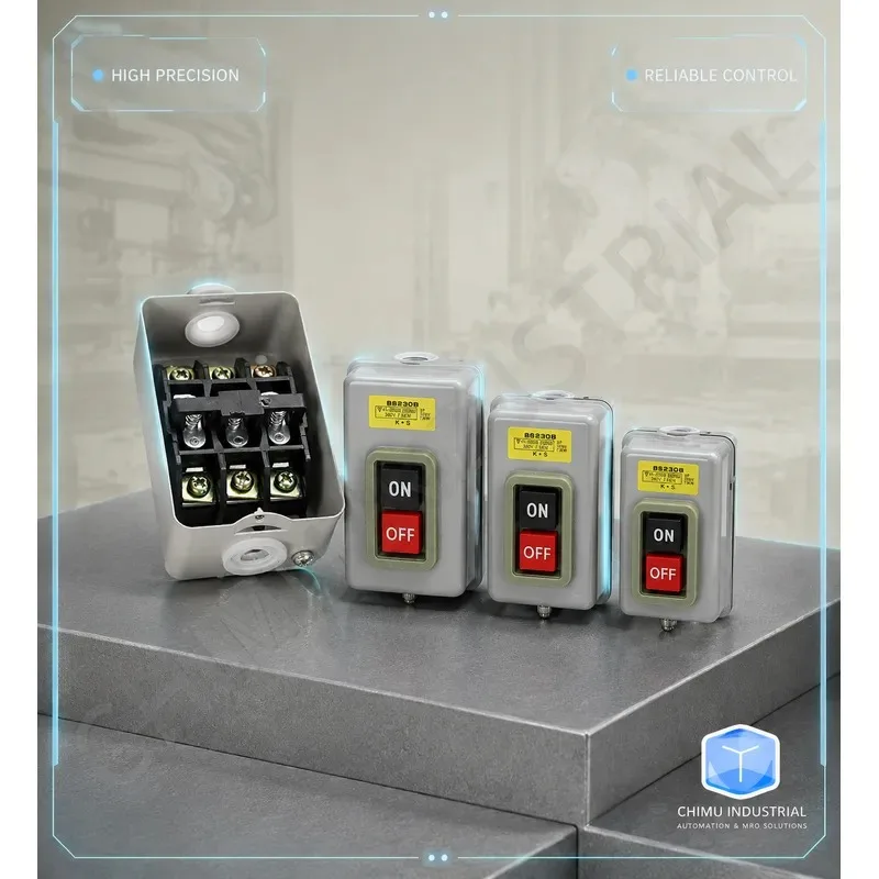 【CHIMU INDUSTRIAL】 for BS230B Metal Push Button Switch Latch 3 Phase Motor Start Stop Power Control