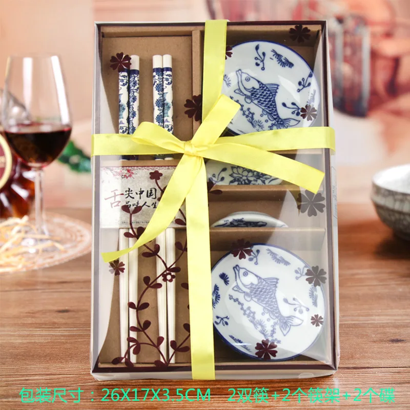 High-End Chinese Wind Ceramic Tableware Set Japanese Style Dishes with Gift Boxes Premium Sushi Set for Elegant Dining
