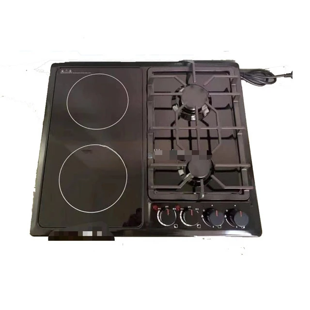 Two gas burner two electric burner combination built in gas stove