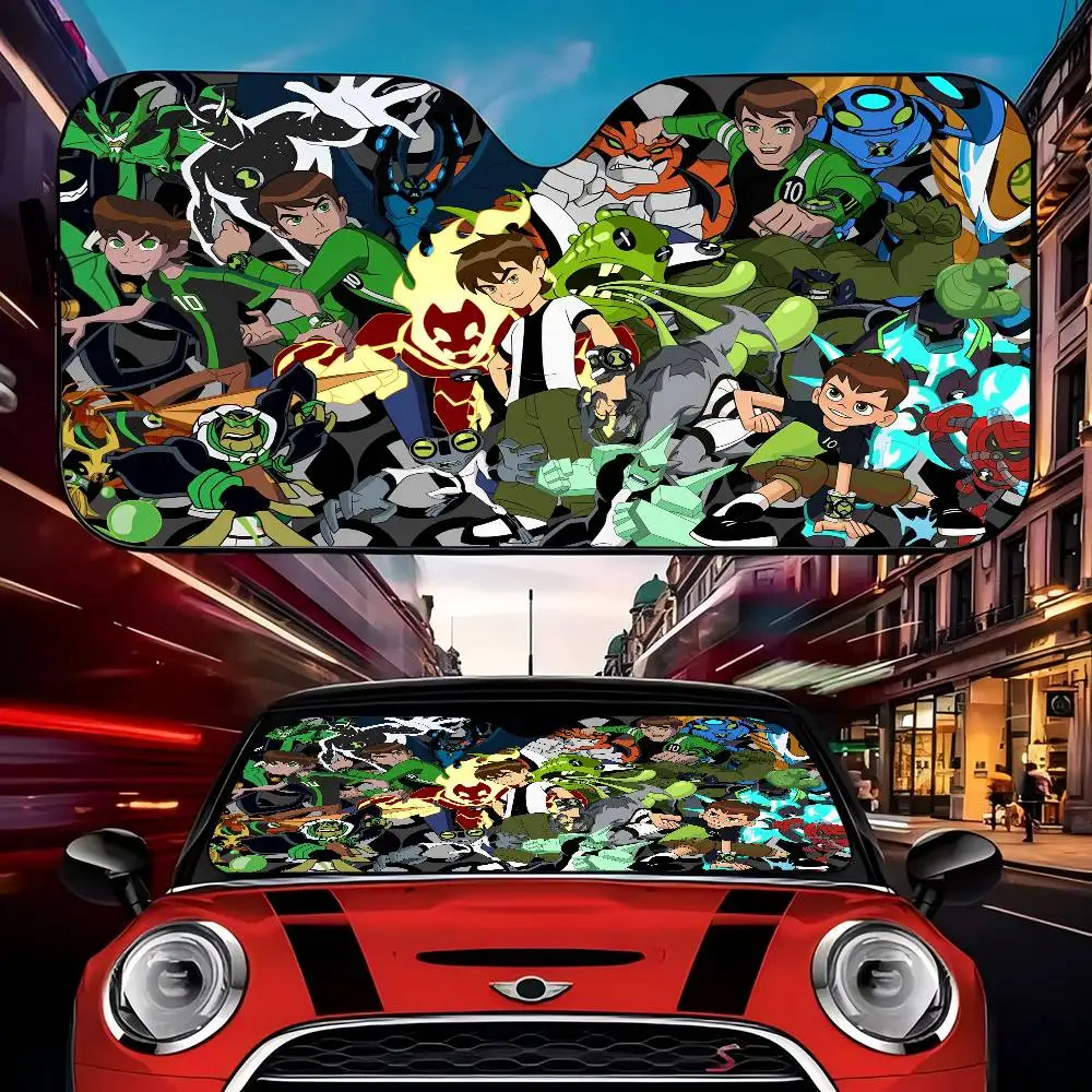 كارتون B-Ben 10.jpg الظل لغطاء الزجاج الأمامي للسيارة عاكس حامي الخصوصية ظلة ديكور هدية للنساء #1