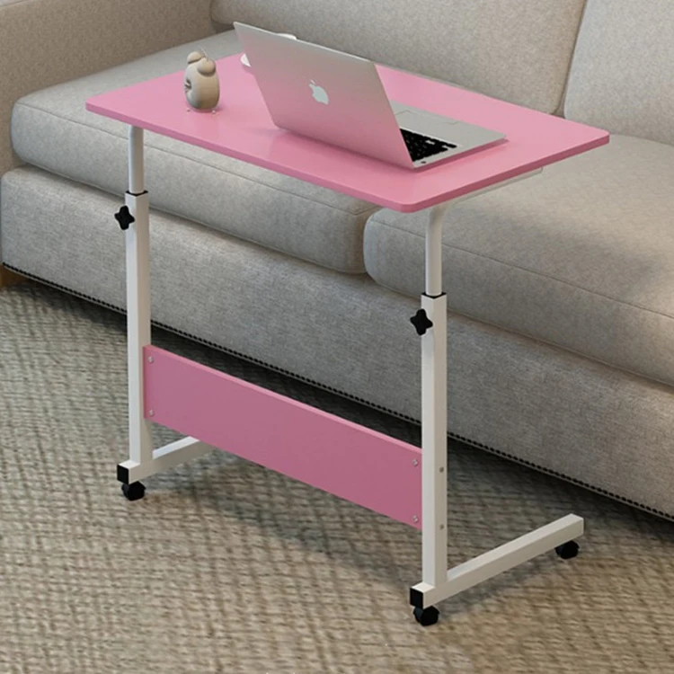 Modern Portable Laptop Table Bed with Desk Adjustable Simple Lifting Small Table Bedside Table with Pulley