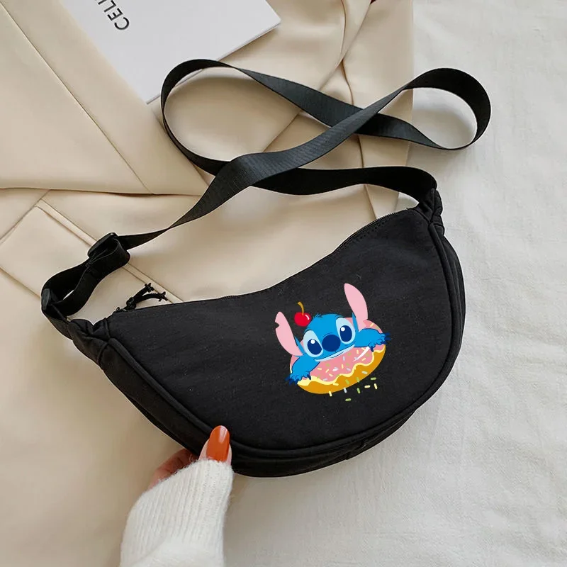 Stitch Disney Women Shoulder Bag Cartoon Printed Fashion Messenger Bags Cute Girl Travel Outdoor Storage Pouch Birthday Gifts