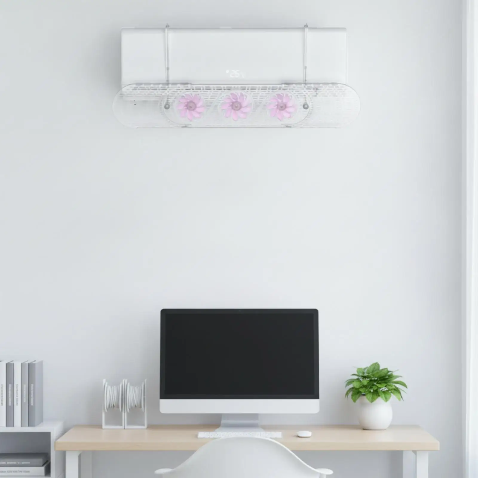 Air Conditioner Baffle Shield for Wall Split Unit Wind Deflector for Home Office Rental Room with Hook Mount