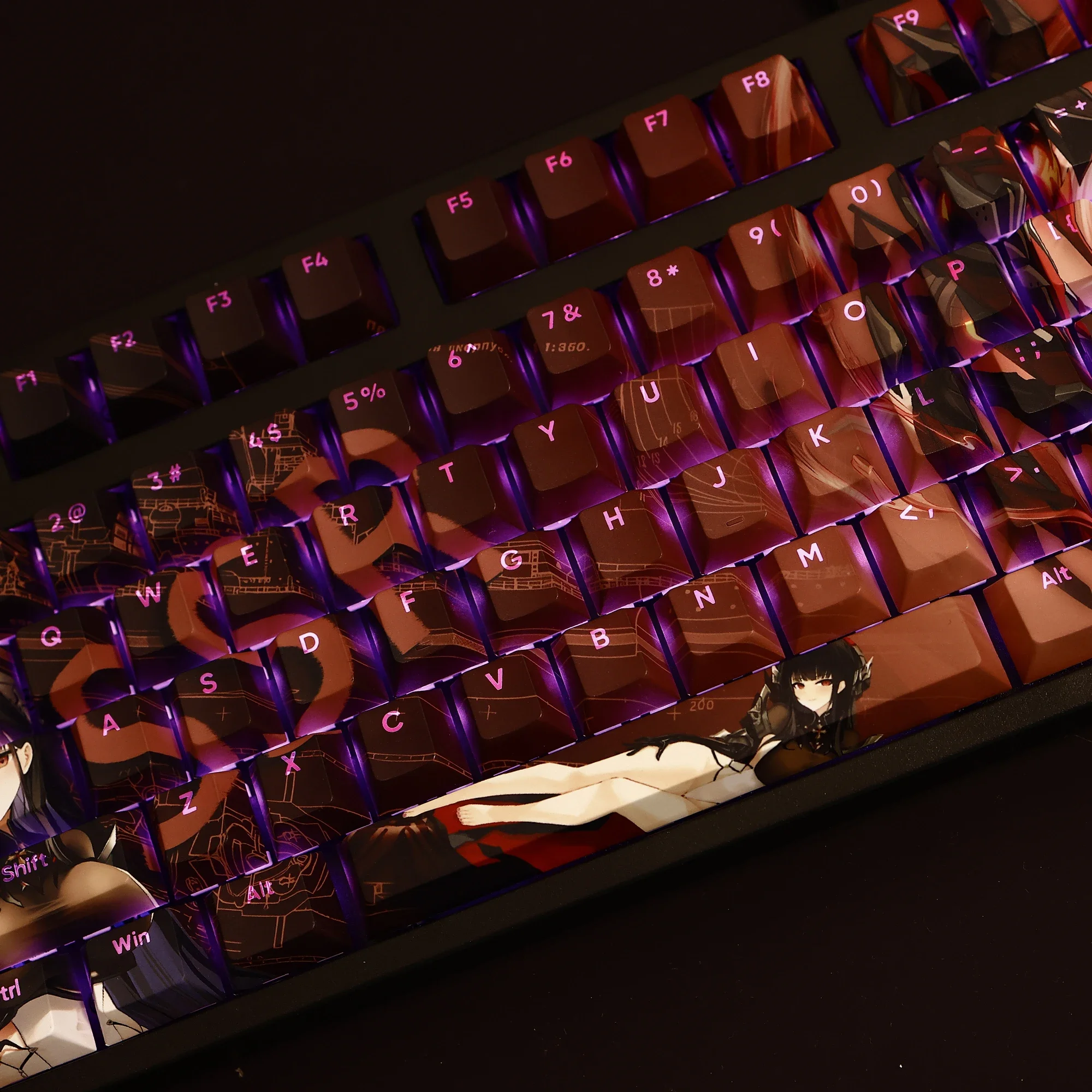 Azur Lane-KMS Alvitr PBT Keycaps, Game Anime, Key Caps for MX Switch, Mechanical Keyboard DIY, btGift for Girl, 108 prédire/Set