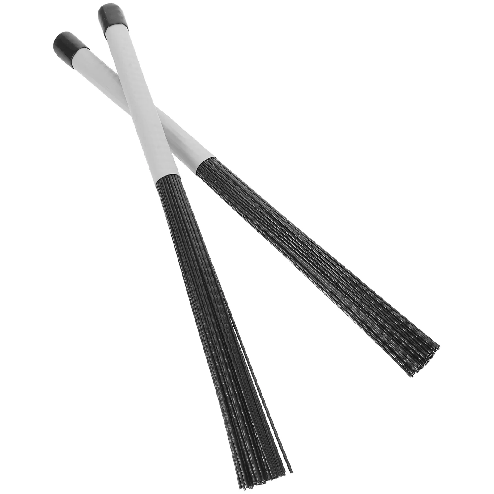 

1Pair Drum Brushes - High Resilience Nylon Jazz Percussion Accessories - Grey Handle Head for Cajon Box Drums Snare