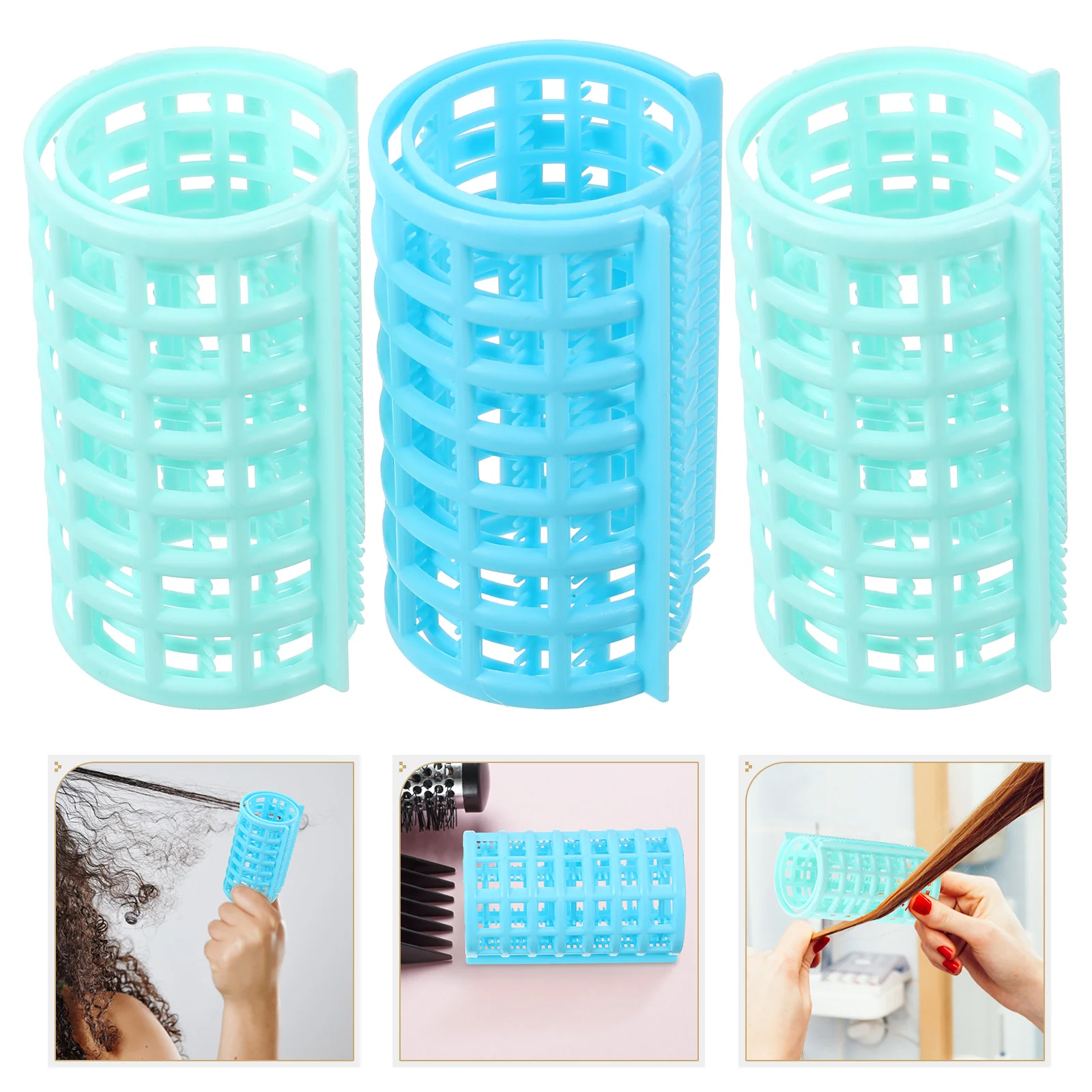 

12 Pcs Hair Curler Rollers ABS Lightweight Sturdy Portable Salon Tools Curly Long Short Blowout Styling Never Injure Hair