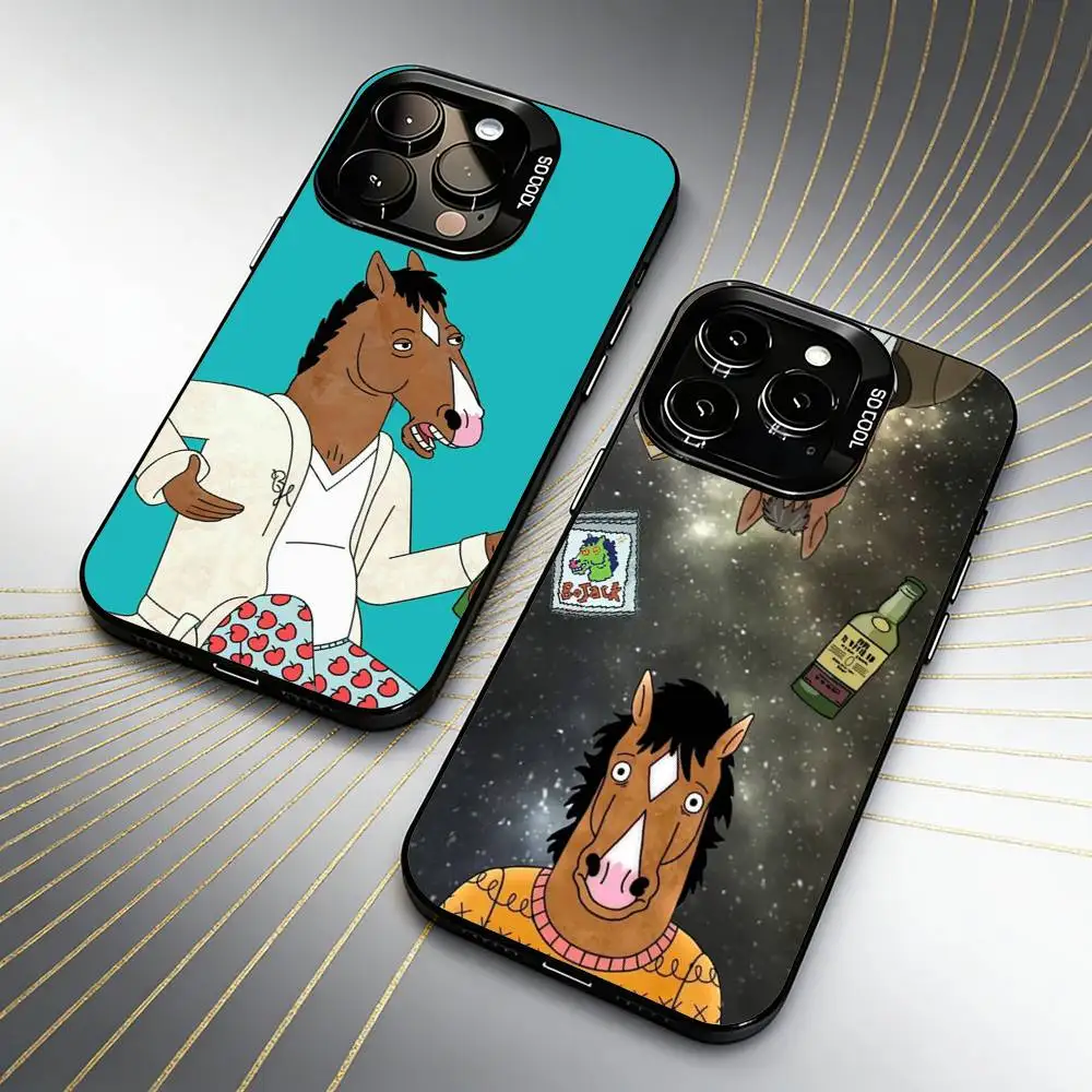 

Cartoon B-BoJack Horsemans Phone Case For iPhone 16 17 15 14 12 13 Pro Max Black Color Shockproof Cover