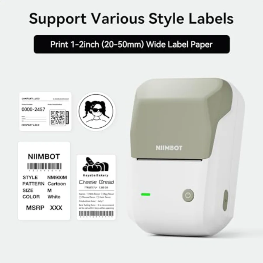B1 Label Maker hine with Tape Thermal Label Printer Easy to Use for Office Home Busin 2 Inch Label Maker with 2'' x1.18'' Label
