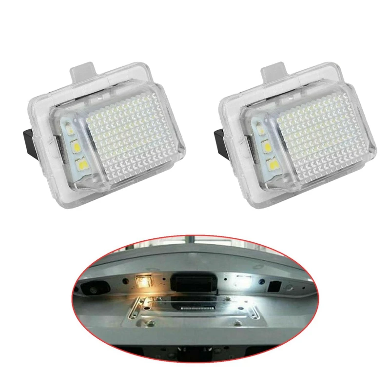 4Pcs Car License Plate Light For Mercedes-Benz W204/W212/W216/W221/W207 18 LED White Rear License Tag Lights