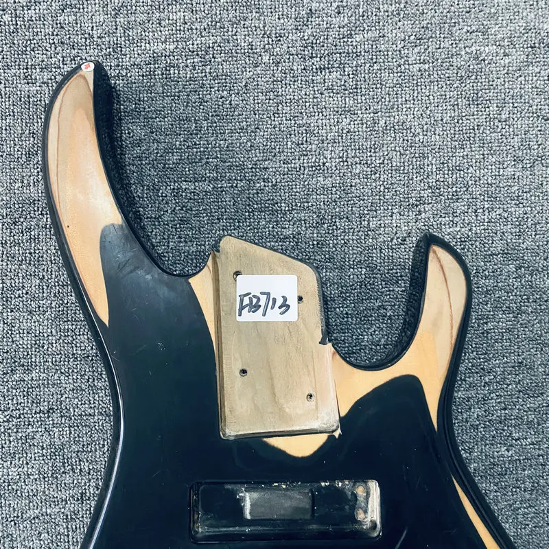 FB713 Black Color Paints Problems Active Pickups Electric Bass Unfinished Bass Body 5 or 6 Strings for Replace and DIY Damaged