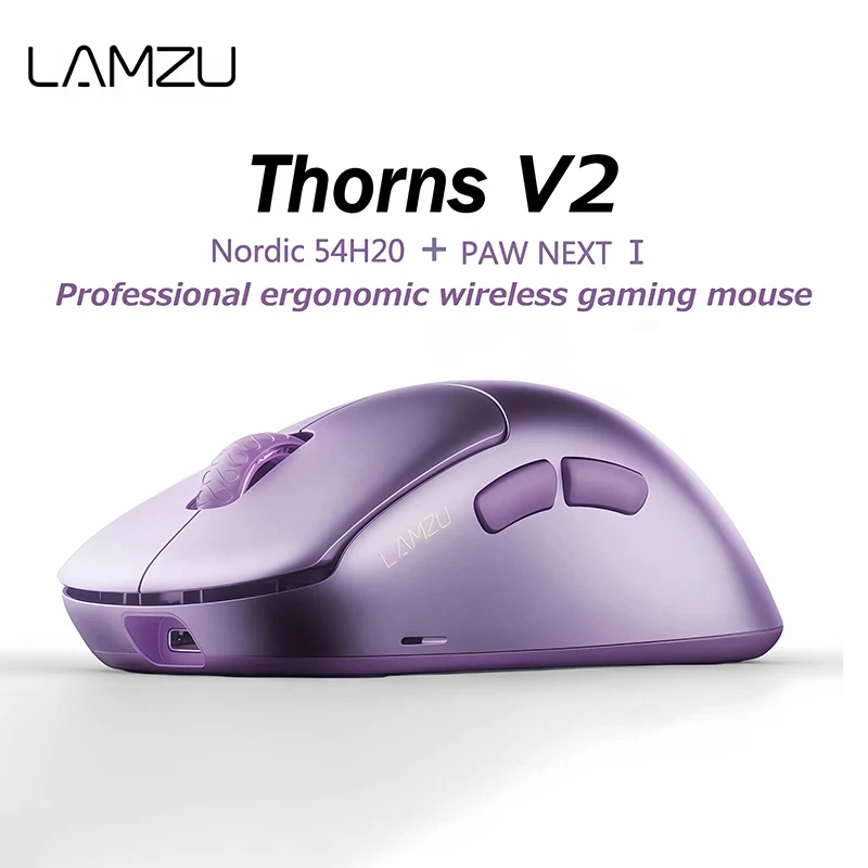 Mouse Gamer Sem Fio LAMZU Thorn V2 Nordic 54H20 PAWNEXTⅠ Ultra Leve Ergonômico para Jogadores Profissionais - Presente Ideal