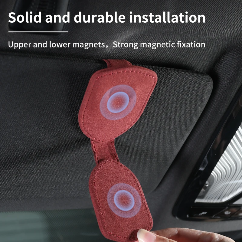 

Car Mounted Suede Sun Visor Leather Glasses Clip For VW R Tiguan CC Jetta Polo Golf Passat Scirocco T-ROC Touareg